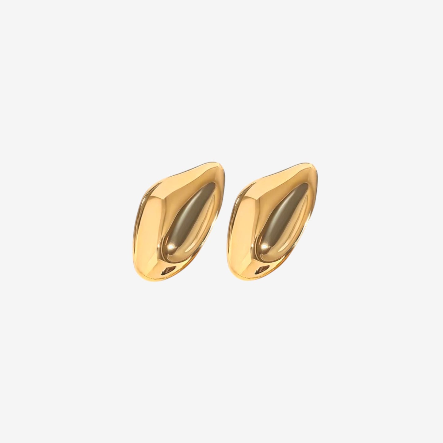 Asymmetrical Concave Teardrop Earrings