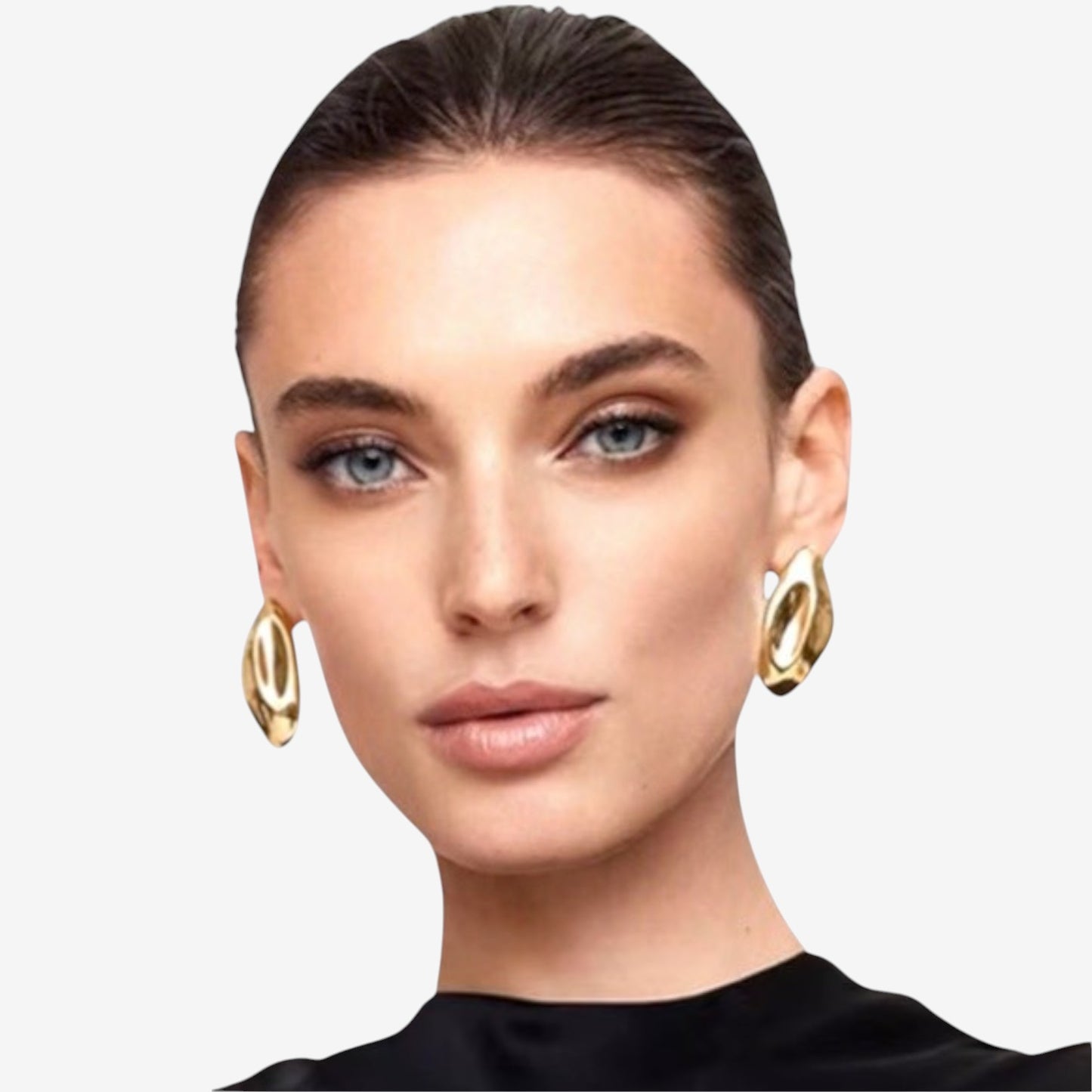 Asymmetrical Concave Teardrop Earrings