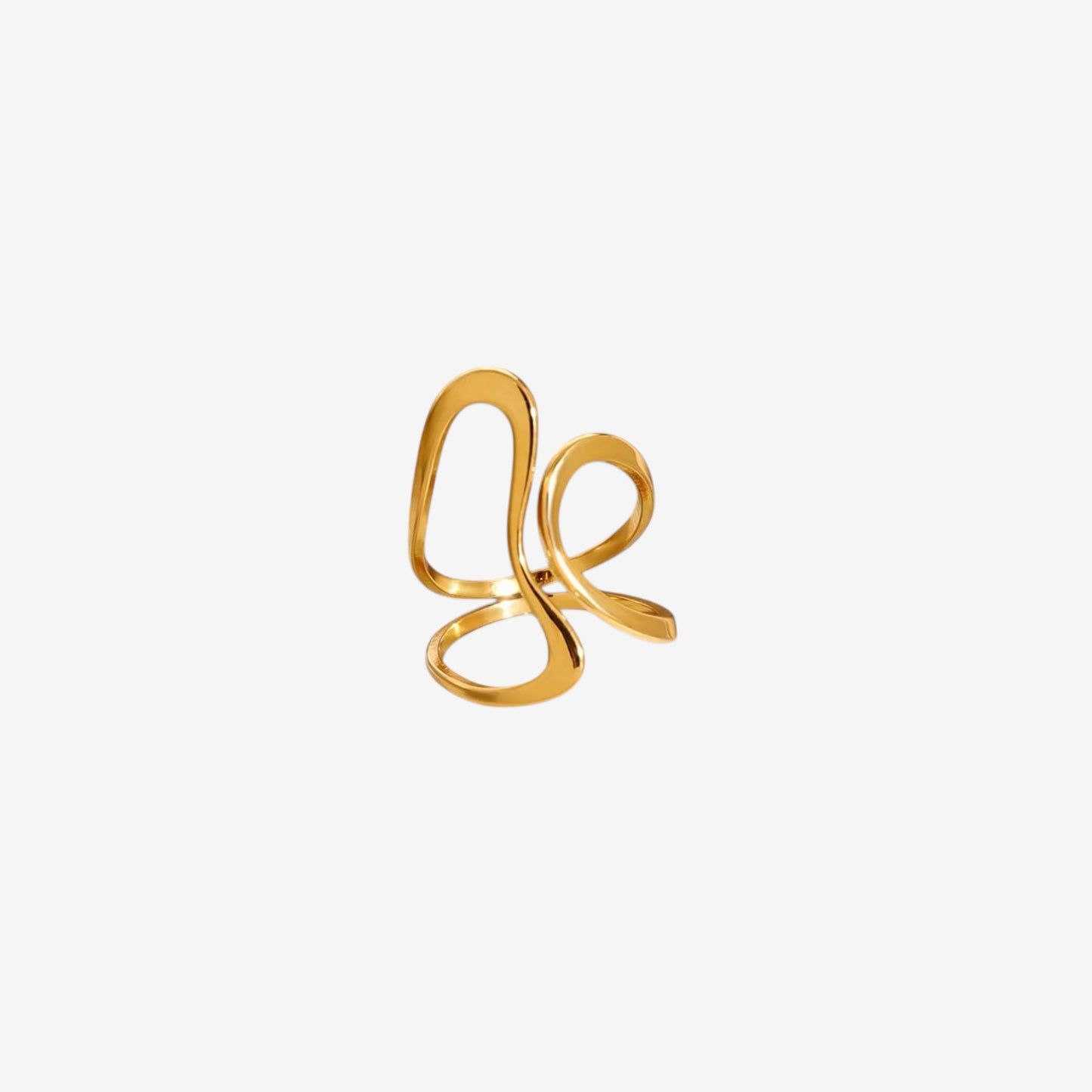 Asymmetrical Gold Wrap Ring