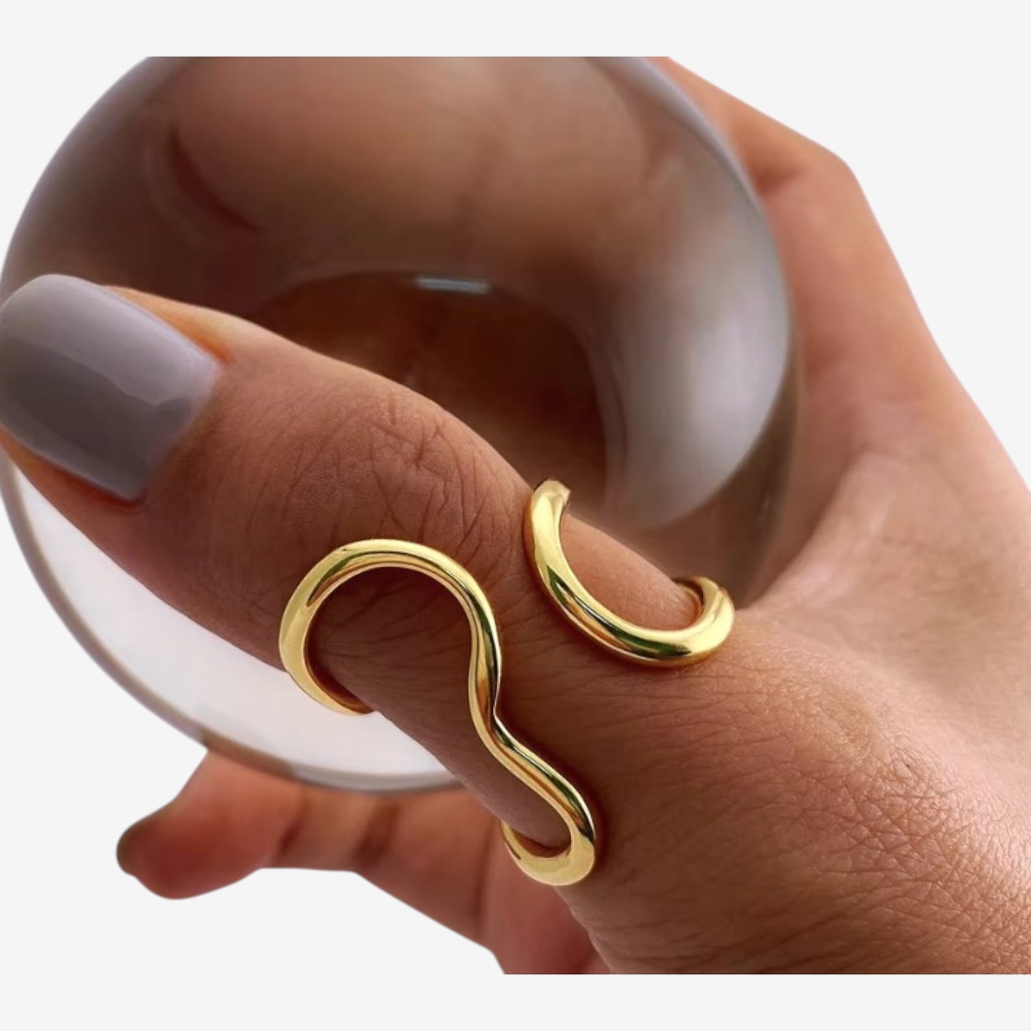 Asymmetrical Gold Wrap Ring