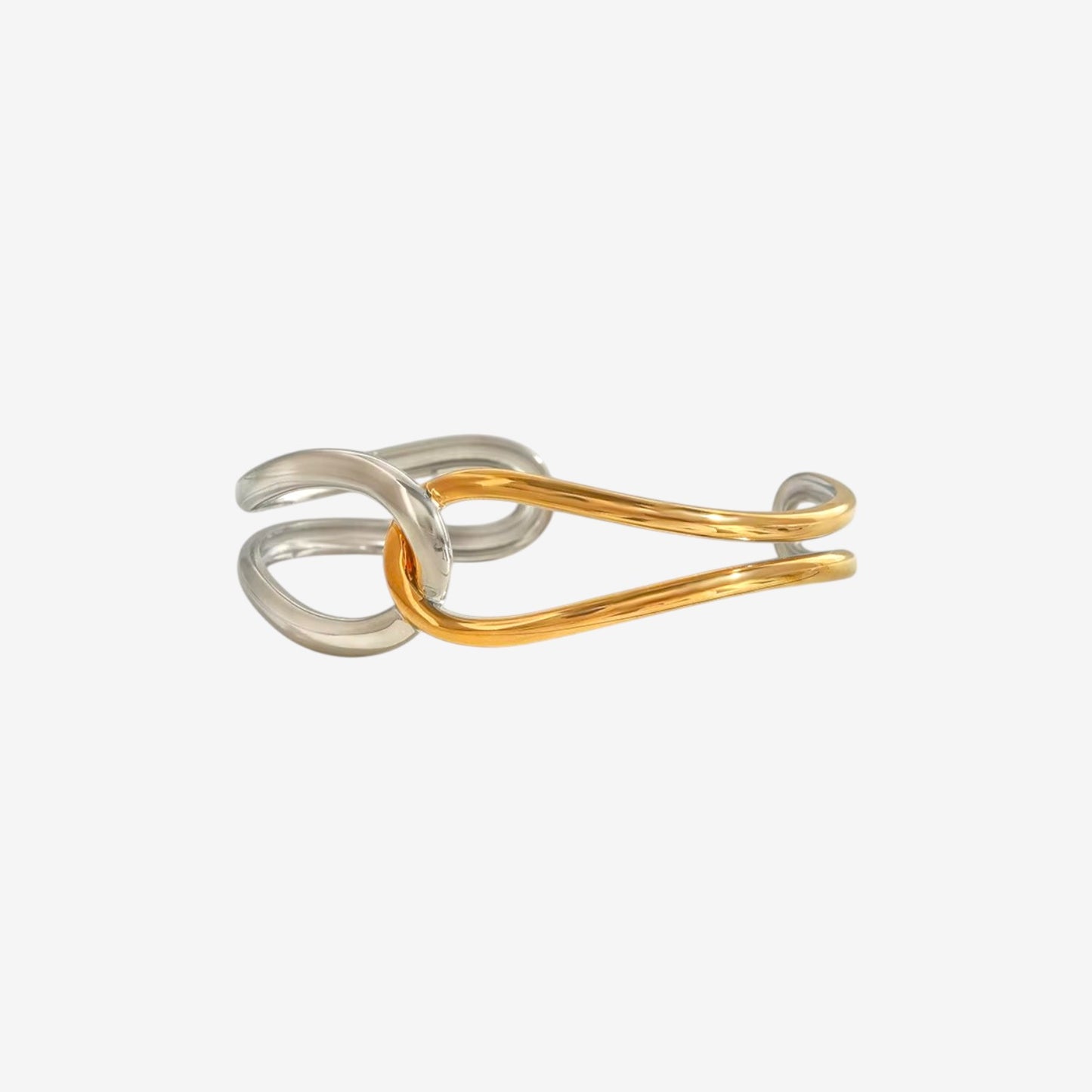 Gold and Silver Loop Cuff Bracelet