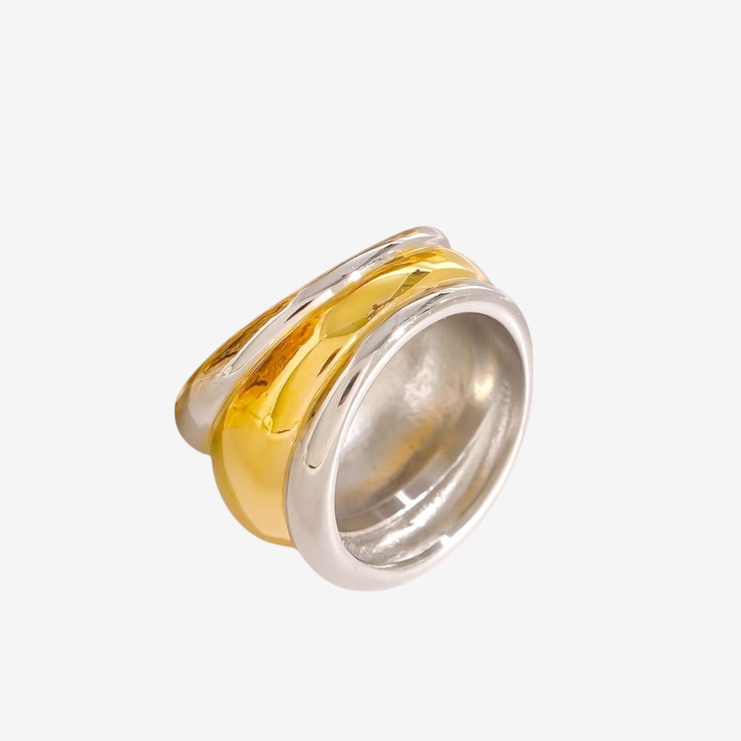 Layered Gold and Silver Ring