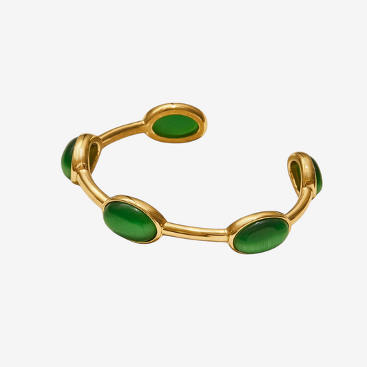 Emerald Oval Cuff Bracelet