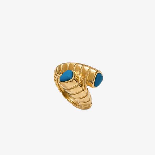 Turquoise Banded Bypass Ring