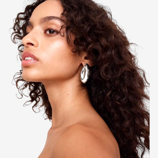 Asymmetrical Concave Teardrop Earrings
