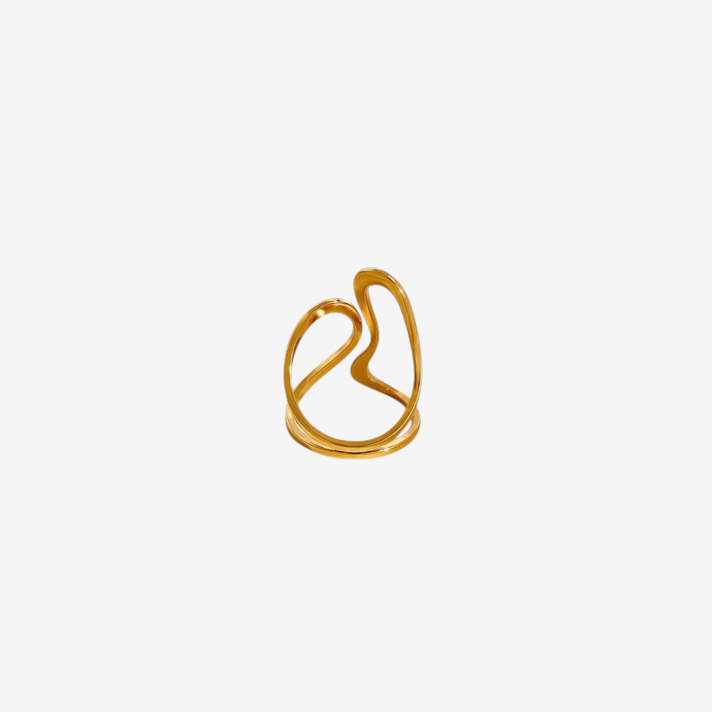 Asymmetrical Gold Wrap Ring