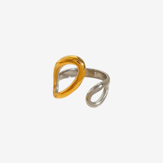 Asymmetrical Open Teardrop Ring