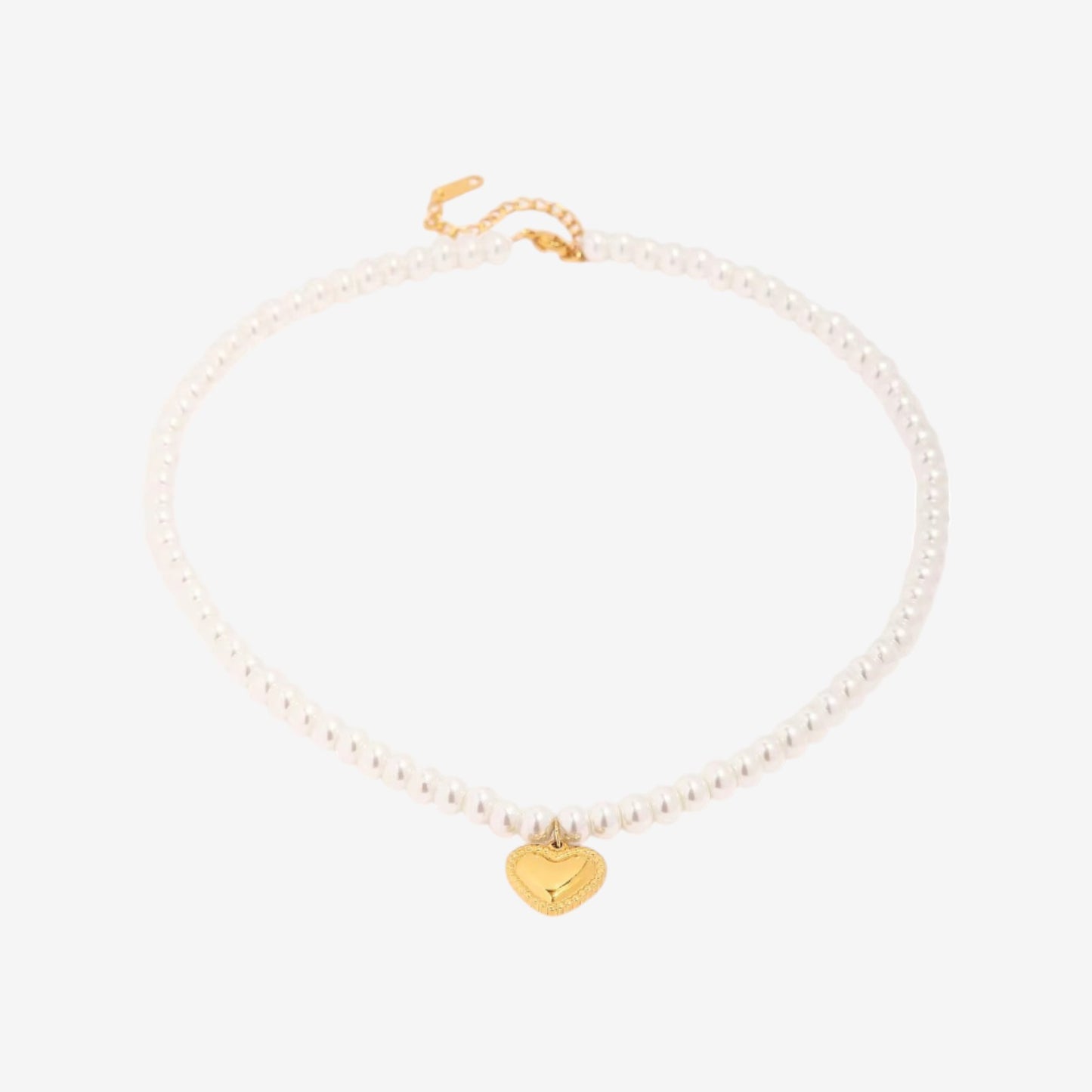 Freshwater Pearl Choker Necklace with Heart Pendant
