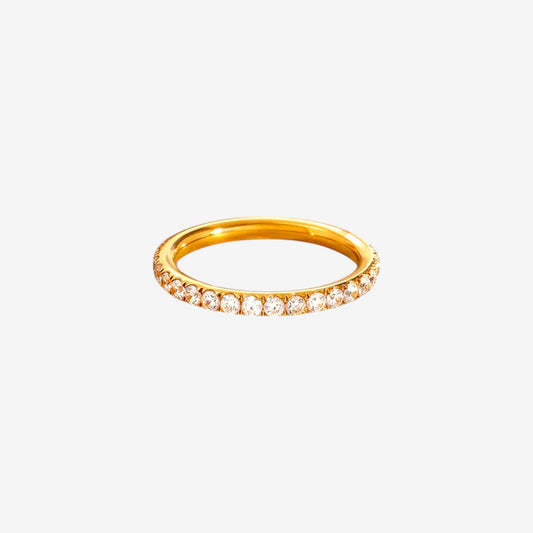 Gold Cubic Zirconia Eternity Ring