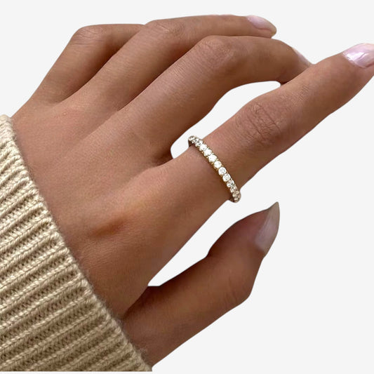 Gold Cubic Zirconia Eternity Ring