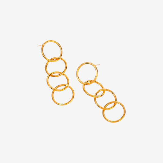 Gold O-Link Chain Earrings