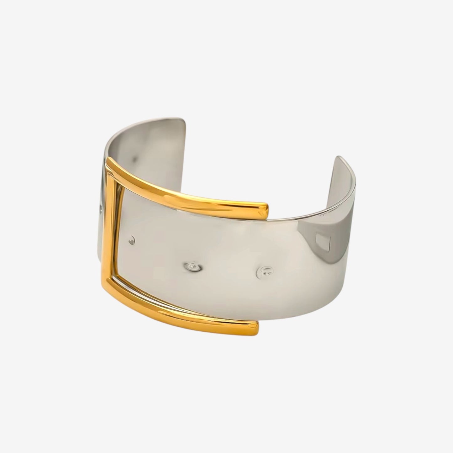 Gold and Silver Buckle Cuff Bracelet