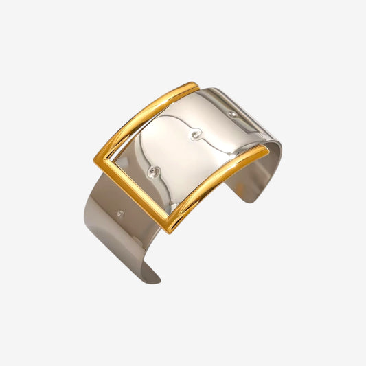 Gold and Silver Buckle Cuff Bracelet