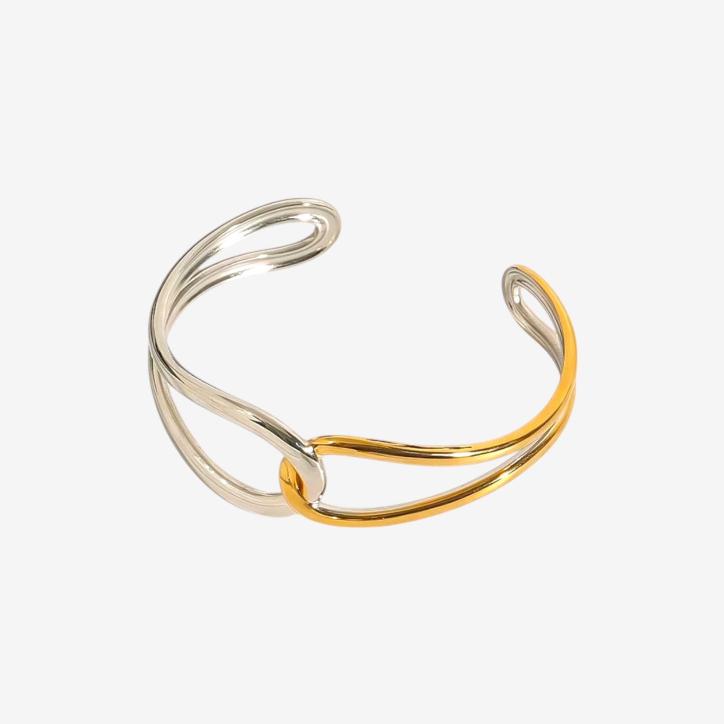 Gold and Silver Loop Cuff Bracelet