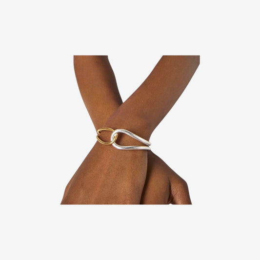 Gold and Silver Loop Cuff Bracelet