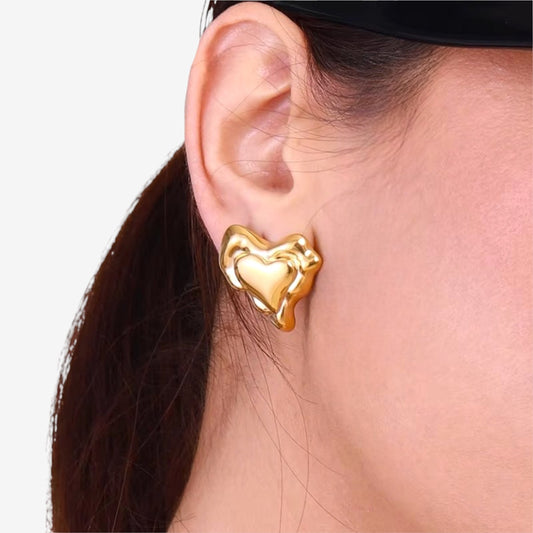 Liquid Gold Heart Earrings
