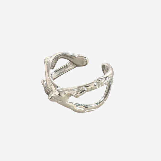 Liquid Silver Criss-Cross Ring