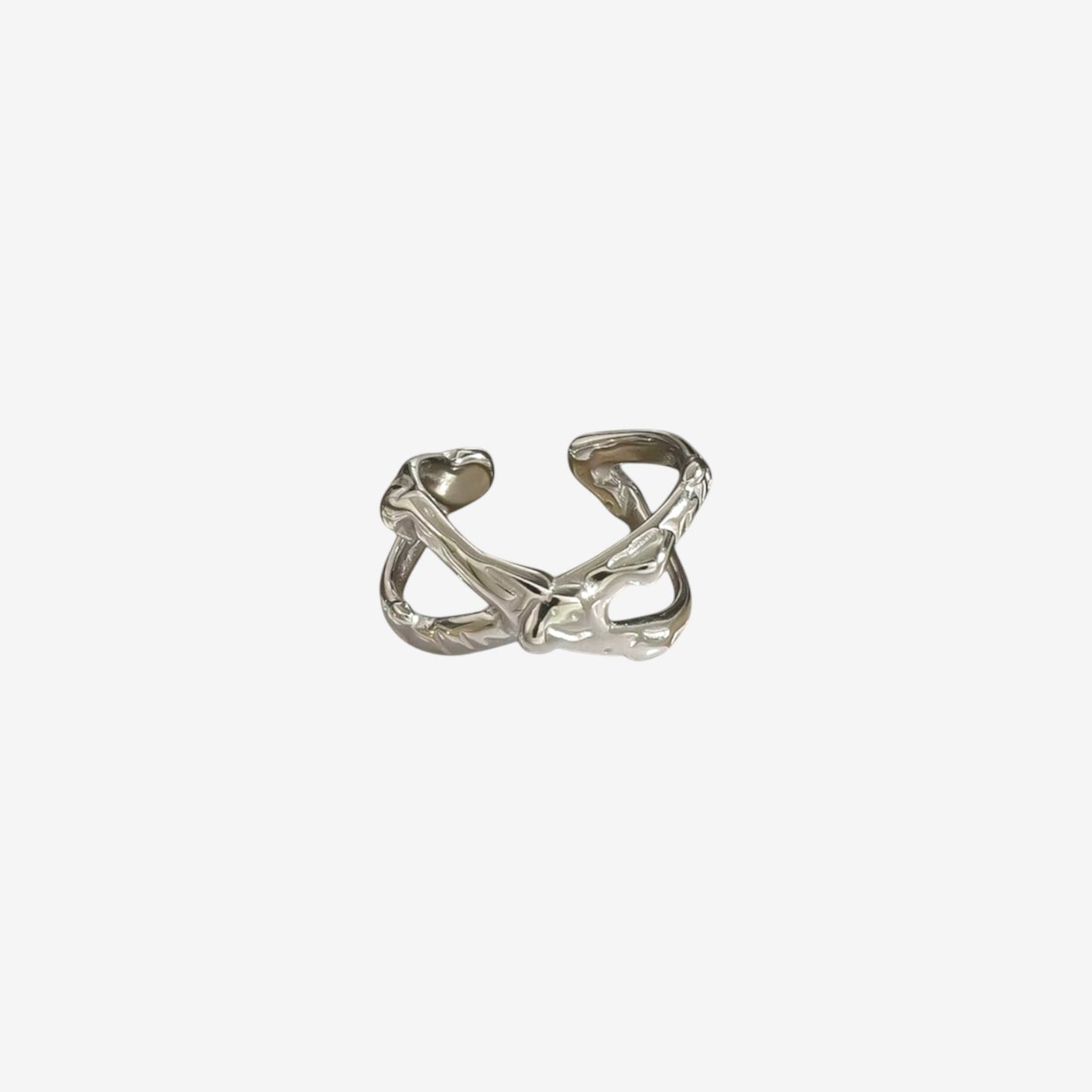 Liquid Silver Criss-Cross Ring