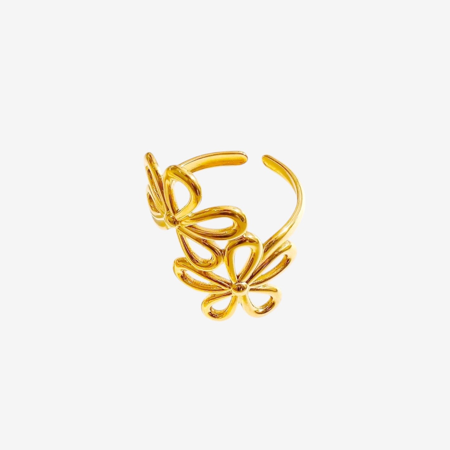 Open Floral Gold Ring