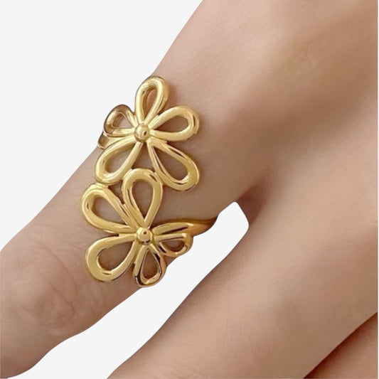 Open Floral Gold Ring