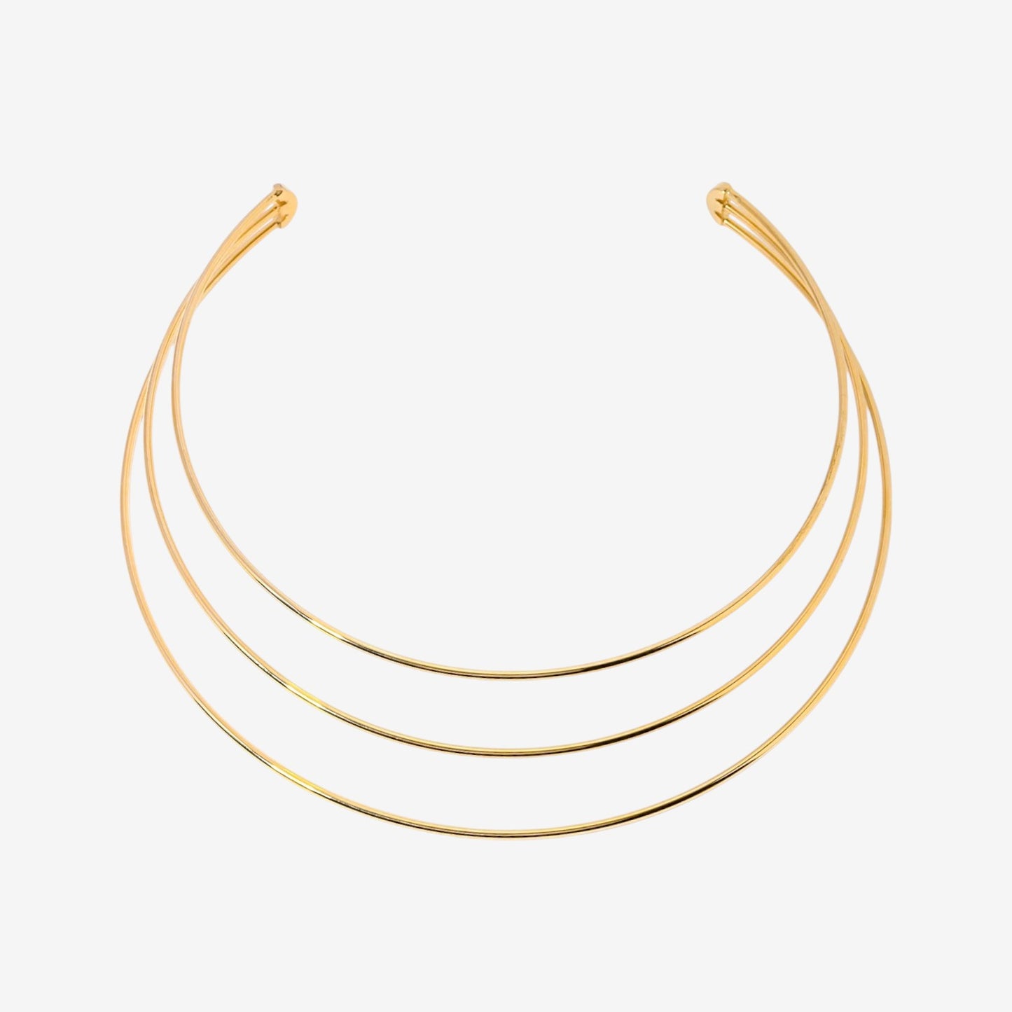 Triple Layer Gold Collar Necklace
